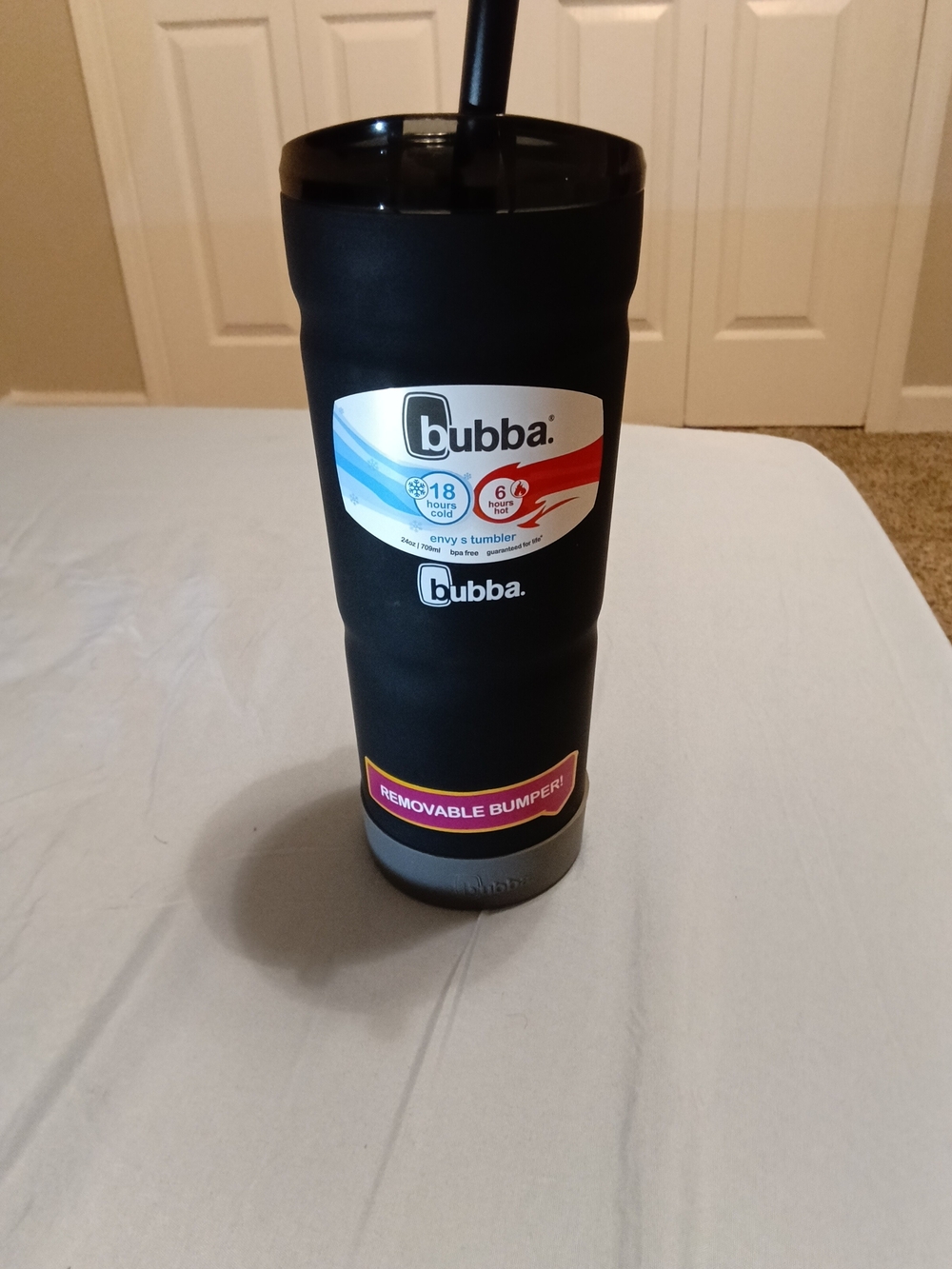 Bubba Black Insulated Tumbler with Straw - Removable Bumper